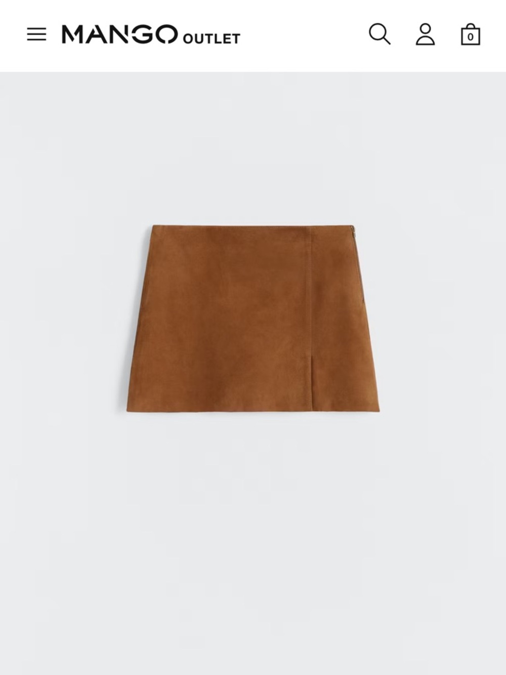 Mango Brown Suede Mini Skirt